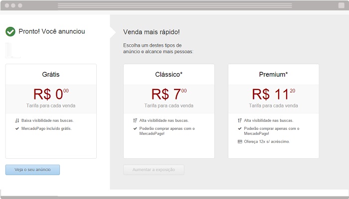 Novos anúncios do MercadoLivre.